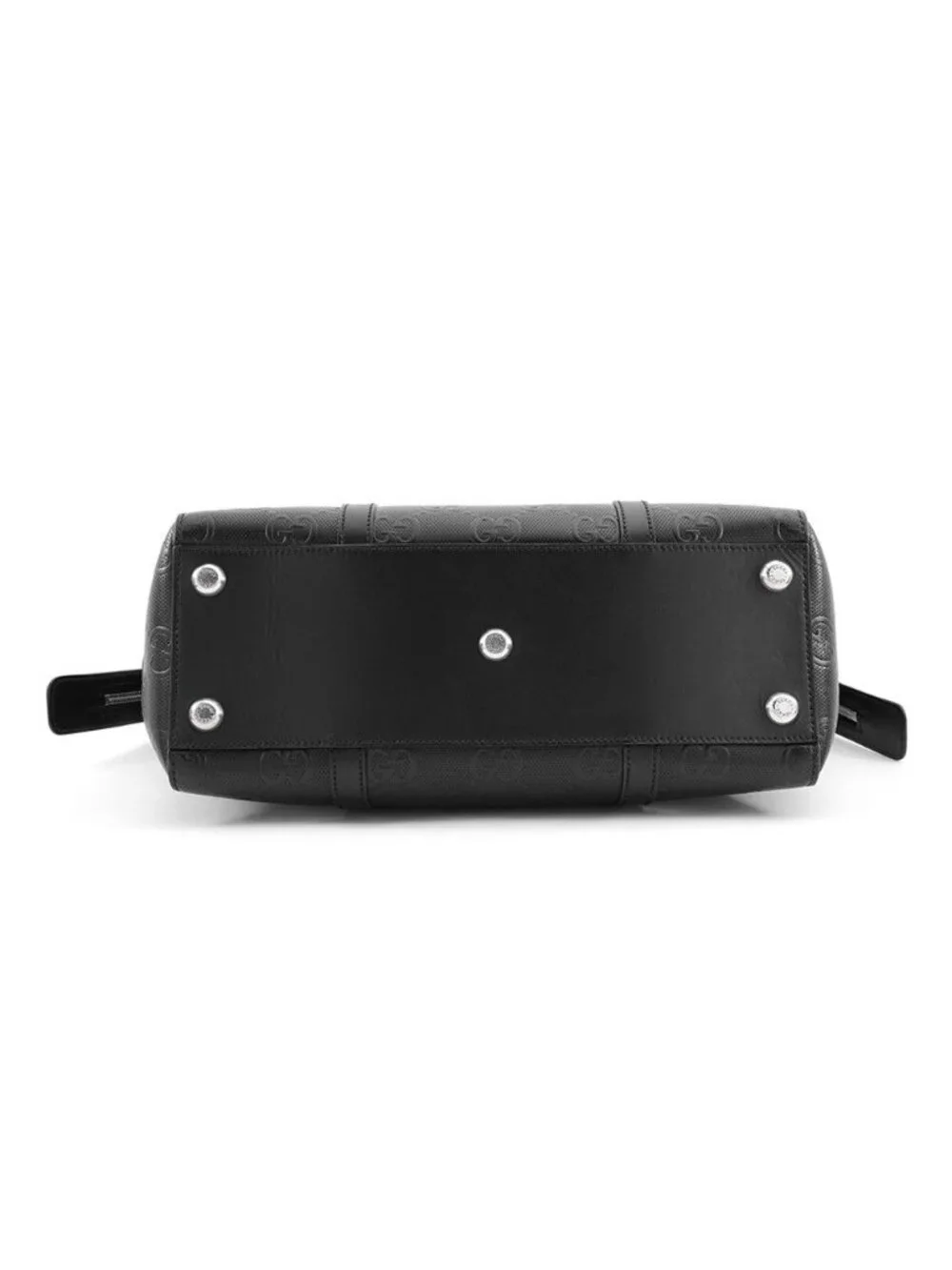 Gucci Tote Bag GG Embossed Leather Black